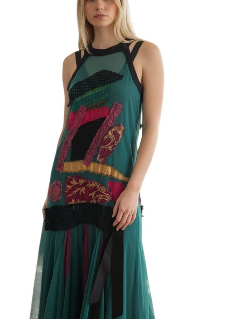 Funky turquoise dress. A Dora Cavazi brand from an exclusive boutique in Greece.